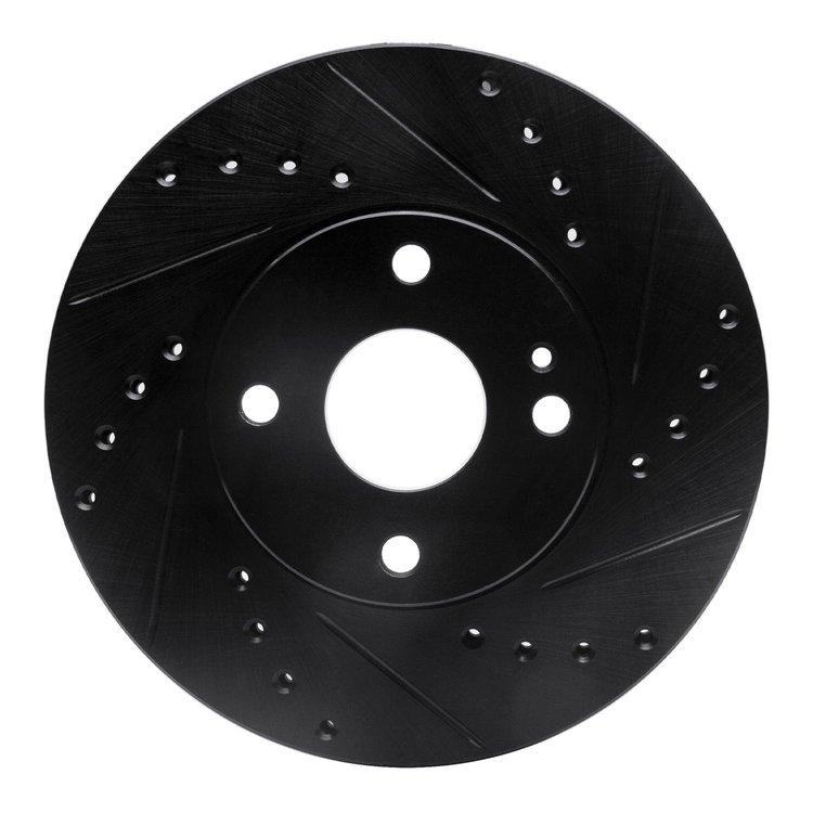 633-54002R Drilled/Slotted Brake Rotor [Black], 1990-2003 Ford/Lincoln/Mercury/Mazda, Position: Front Right