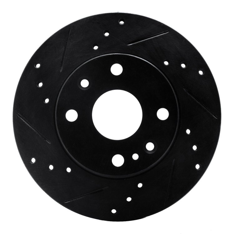 633-54004L Drilled/Slotted Brake Rotor [Black], 1994-1997 Ford/Lincoln/Mercury/Mazda, Position: Front Left