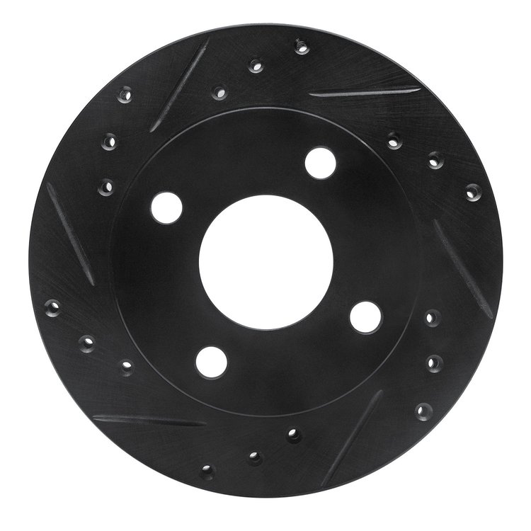 633-54007L Drilled/Slotted Brake Rotor [Black], 1981-1994 Ford/Lincoln/Mercury/Mazda, Position: Front Left