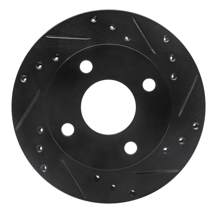 633-54007R Drilled/Slotted Brake Rotor [Black], 1981-1994 Ford/Lincoln/Mercury/Mazda, Position: Front Right