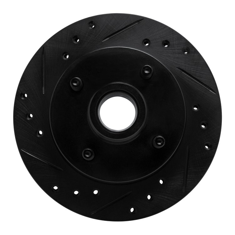 633-54012L Drilled/Slotted Brake Rotor [Black], 1974-1980 Ford/Lincoln/Mercury/Mazda, Position: Front Left