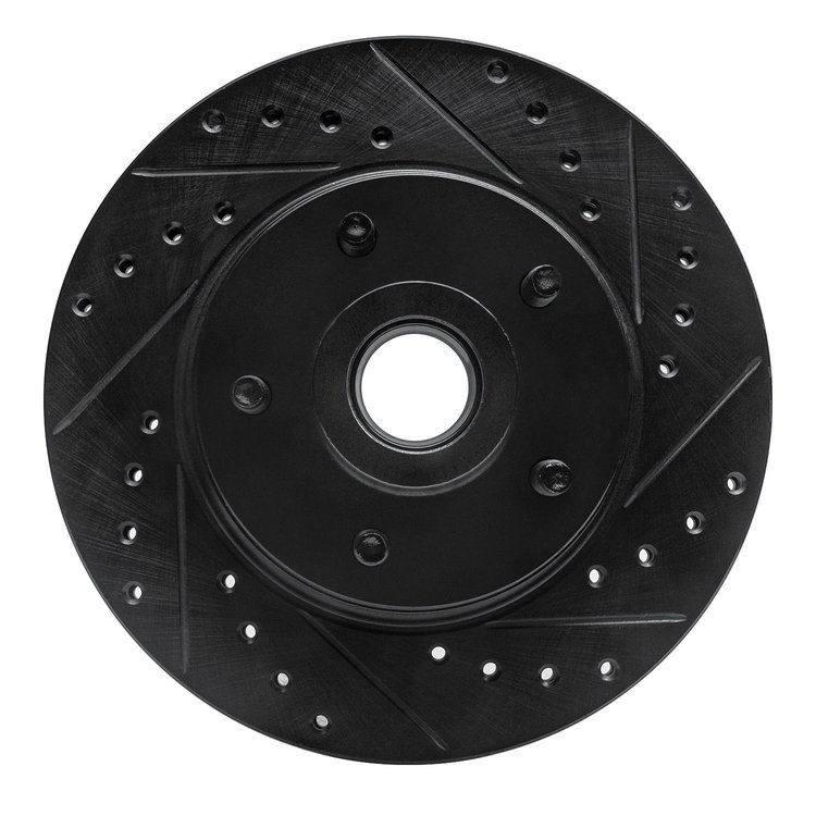 633-54014R Drilled/Slotted Brake Rotor [Black], 1974-1980 Ford/Lincoln/Mercury/Mazda, Position: Front Right