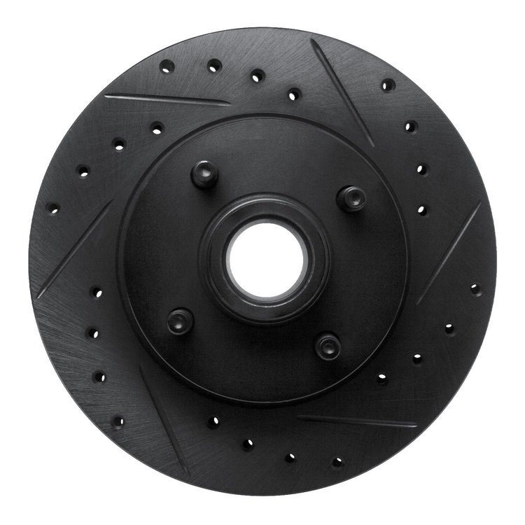 633-54015R Drilled/Slotted Brake Rotor [Black], 1978-1993 Ford/Lincoln/Mercury/Mazda, Position: Front Right