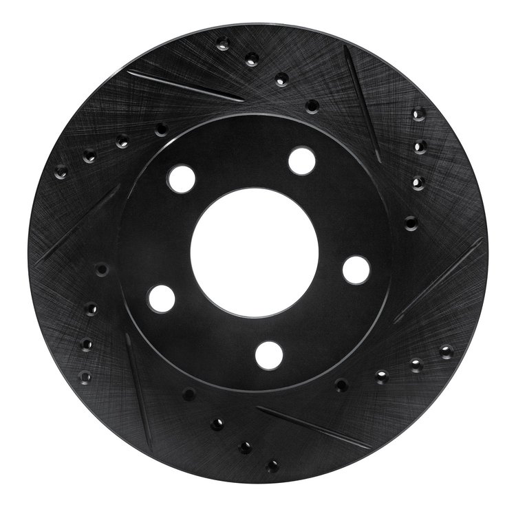 633-54016D Drilled/Slotted Brake Rotor [Black], 1975-1980 Ford/Lincoln/Mercury/Mazda, Position: Rear Right