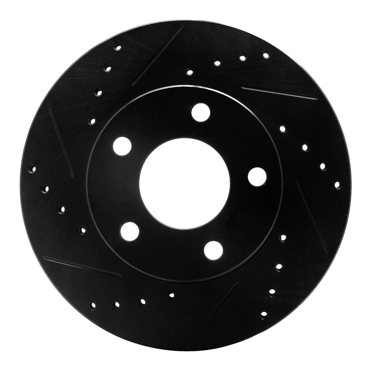 633-54017D Drilled/Slotted Brake Rotor [Black], 1975-1980 Ford/Lincoln/Mercury/Mazda, Position: Rear Left