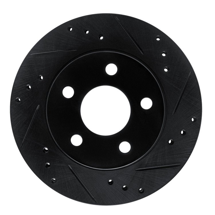 633-54020R Drilled/Slotted Brake Rotor [Black], 1986-1992 Ford/Lincoln/Mercury/Mazda, Position: Front Right,Rear Right