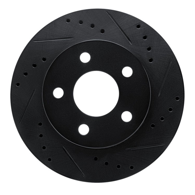 633-54022R Drilled/Slotted Brake Rotor [Black], 1986-1992 Ford/Lincoln/Mercury/Mazda, Position: Front Right