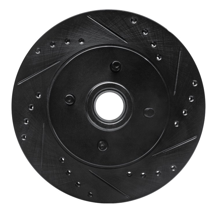 633-54026R Drilled/Slotted Brake Rotor [Black], 1987-1993 Ford/Lincoln/Mercury/Mazda, Position: Front Right