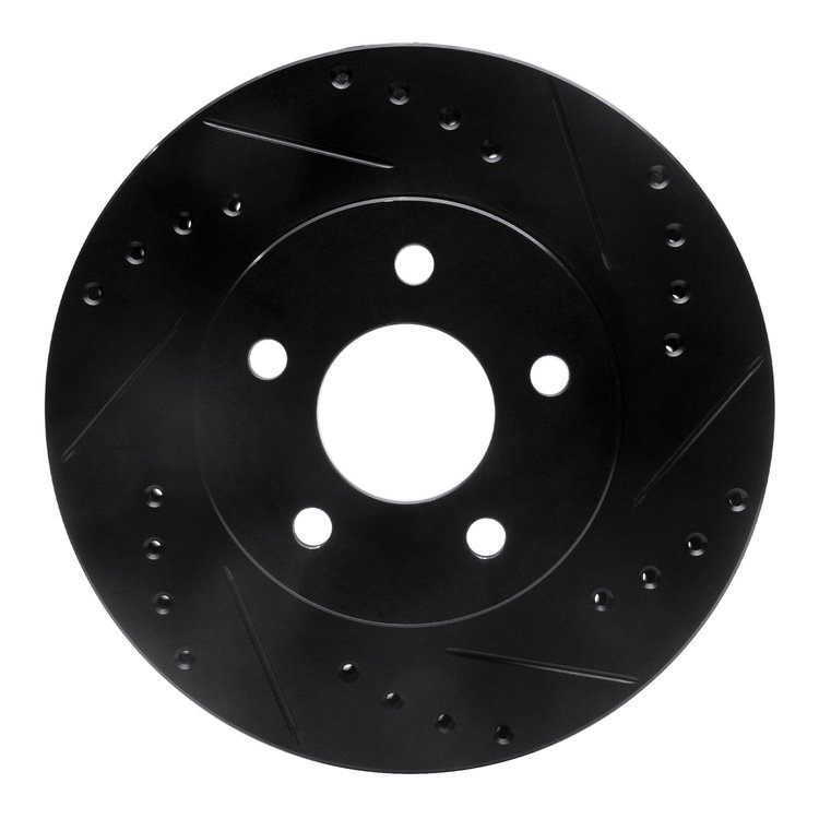 633-54027R Drilled/Slotted Brake Rotor [Black], 1989-1990 Ford/Lincoln/Mercury/Mazda, Position: Front Right