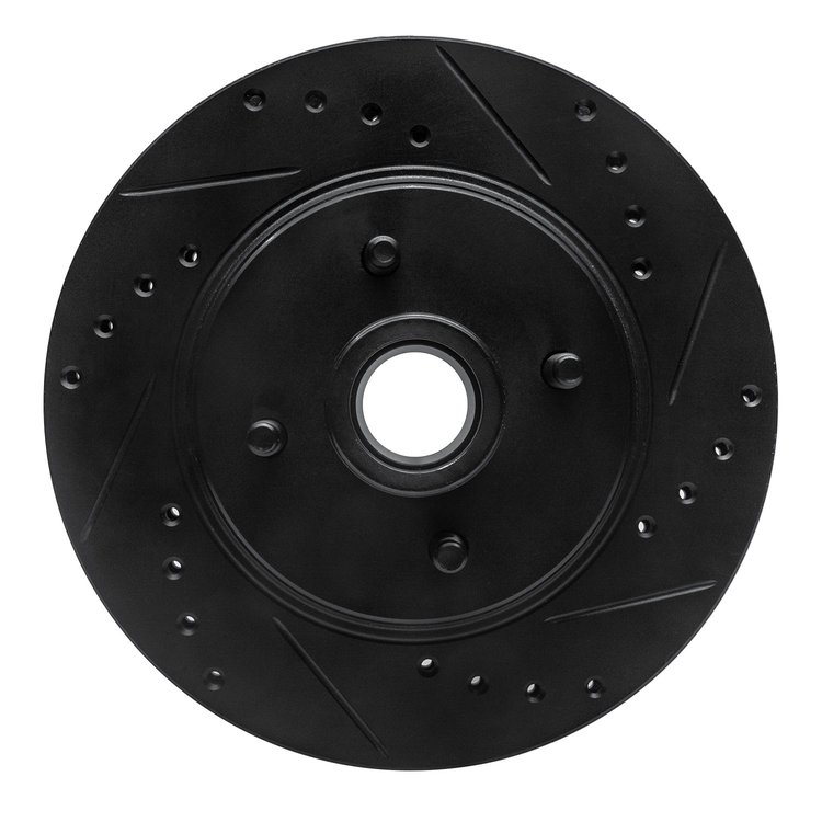 633-54028R Drilled/Slotted Brake Rotor [Black], 1987-1988 Ford/Lincoln/Mercury/Mazda, Position: Front Right