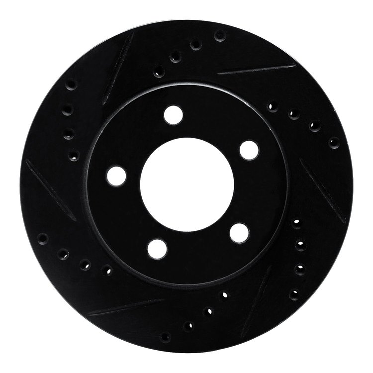633-54029L Drilled/Slotted Brake Rotor [Black], 1970-1993 Ford/Lincoln/Mercury/Mazda, Position: Front Left