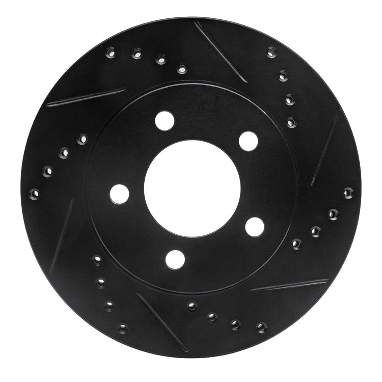 633-54029R Drilled/Slotted Brake Rotor [Black], 1970-1993 Ford/Lincoln/Mercury/Mazda, Position: Front Right