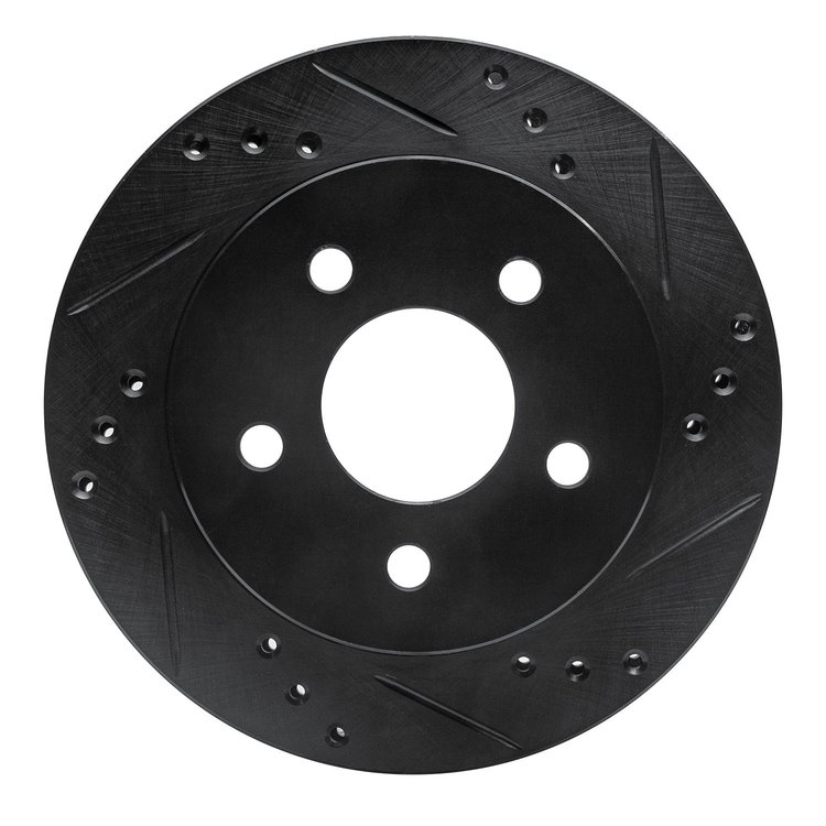 633-54030R Drilled/Slotted Brake Rotor [Black], 1990-1992 Ford/Lincoln/Mercury/Mazda, Position: Rear Right