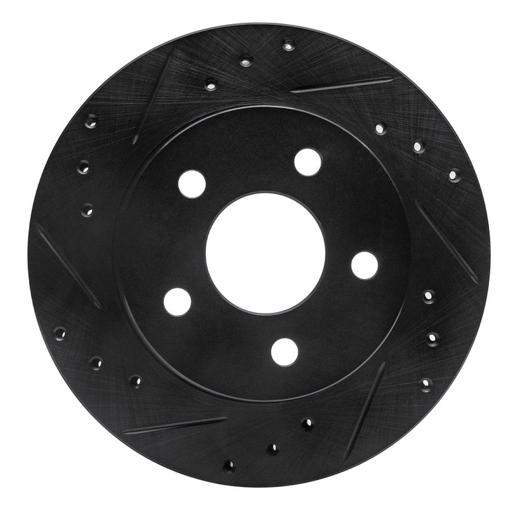 633-54031L Drilled/Slotted Brake Rotor [Black], 1993-1998 Ford/Lincoln/Mercury/Mazda, Position: Rear Left