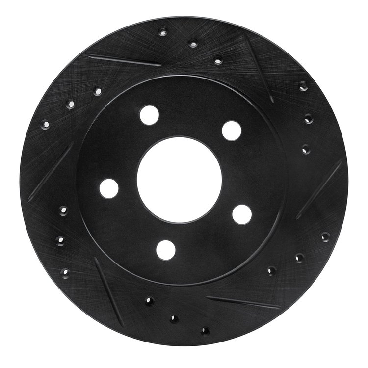 633-54031R Drilled/Slotted Brake Rotor [Black], 1993-1998 Ford/Lincoln/Mercury/Mazda, Position: Rear Right