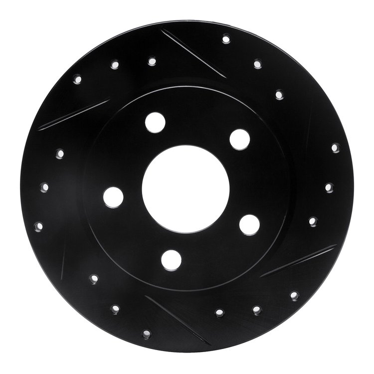 633-54032R Drilled/Slotted Brake Rotor [Black], 1993-2005 Ford/Lincoln/Mercury/Mazda, Position: Rear Right