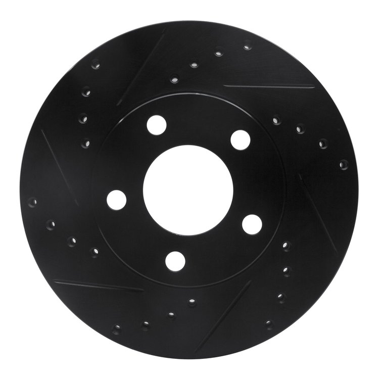 633-54033L Drilled/Slotted Brake Rotor [Black], 1994-2004 Ford/Lincoln/Mercury/Mazda, Position: Front Left