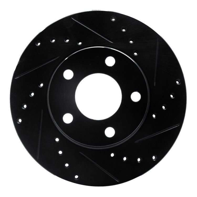 633-54033R Drilled/Slotted Brake Rotor [Black], 1994-2004 Ford/Lincoln/Mercury/Mazda, Position: Front Right