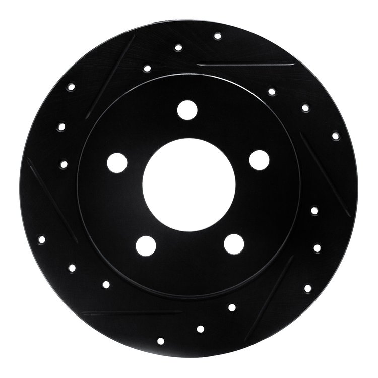 633-54034L Drilled/Slotted Brake Rotor [Black], 1994-2004 Ford/Lincoln/Mercury/Mazda, Position: Rear Left