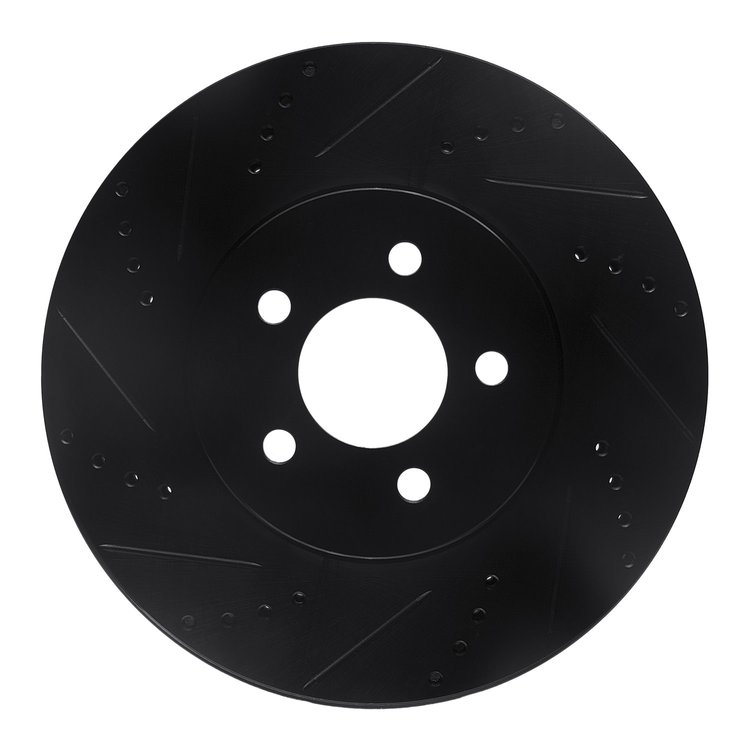 633-54036L Drilled/Slotted Brake Rotor [Black], 1994-2004 Ford/Lincoln/Mercury/Mazda, Position: Front Left