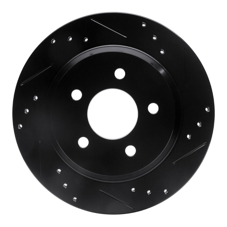 633-54037R Drilled/Slotted Brake Rotor [Black], 1994-2004 Ford/Lincoln/Mercury/Mazda, Position: Rear Right