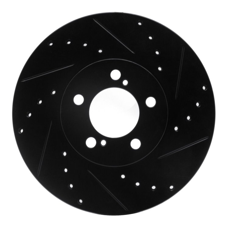 633-54038R Drilled/Slotted Brake Rotor [Black], 1993-2007 Ford/Lincoln/Mercury/Mazda, Position: Front Right