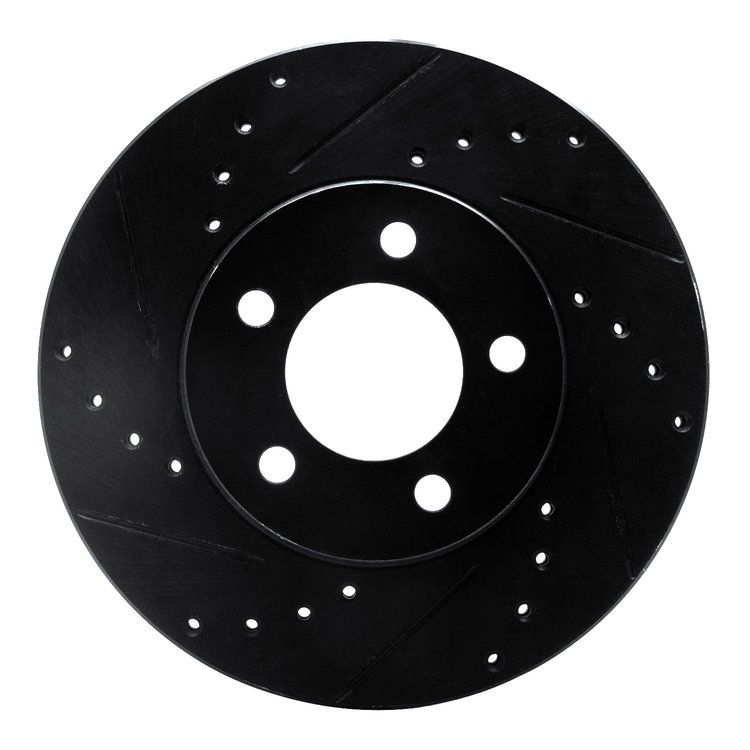 633-54039L Drilled/Slotted Brake Rotor [Black], 1991-2000 Ford/Lincoln/Mercury/Mazda, Position: Front Left
