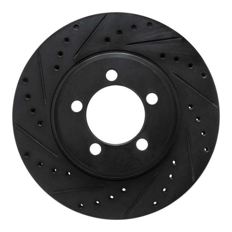 633-54043L Drilled/Slotted Brake Rotor [Black], 1965-1966 Ford/Lincoln/Mercury/Mazda, Position: Front Left