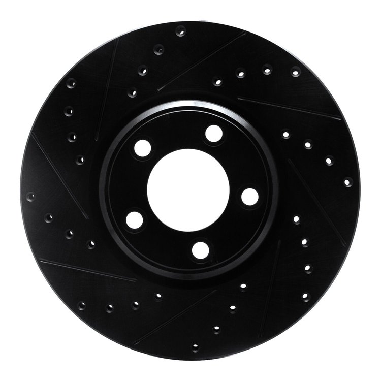633-54044L Drilled/Slotted Brake Rotor [Black], 2000-2006 Multiple Makes/Models, Position: Front Left