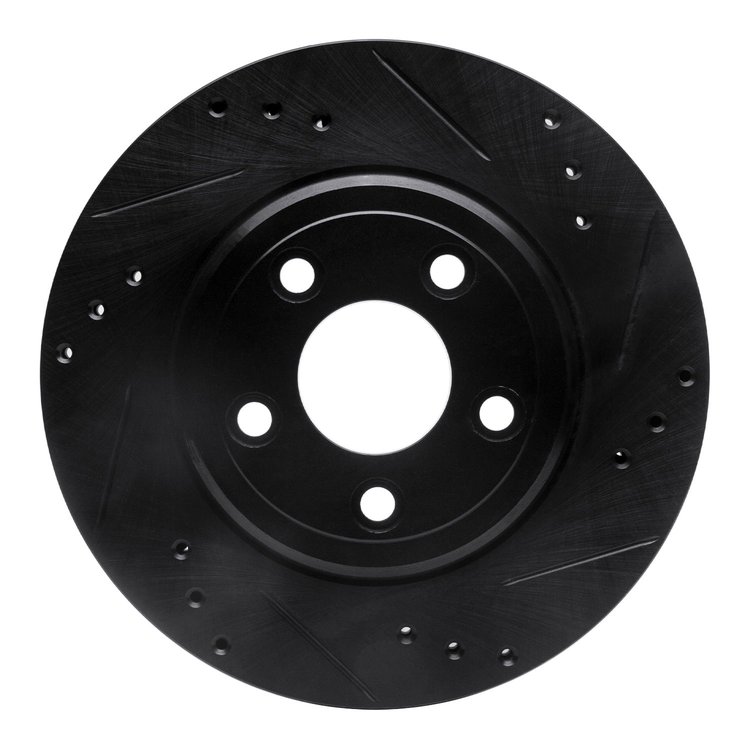 633-54046R Drilled/Slotted Brake Rotor [Black], 2000-2006 Multiple Makes/Models, Position: Rear Right