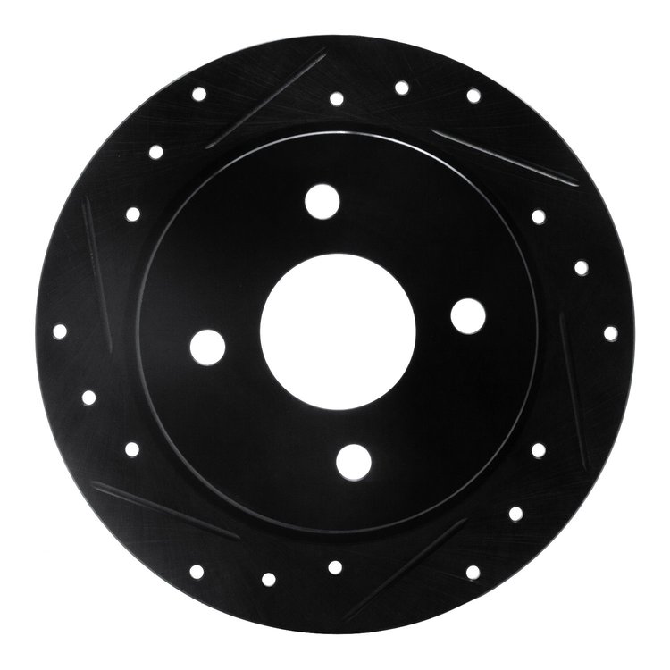 633-54049L Drilled/Slotted Brake Rotor [Black], 2001-2019 Ford/Lincoln/Mercury/Mazda, Position: Rear Left
