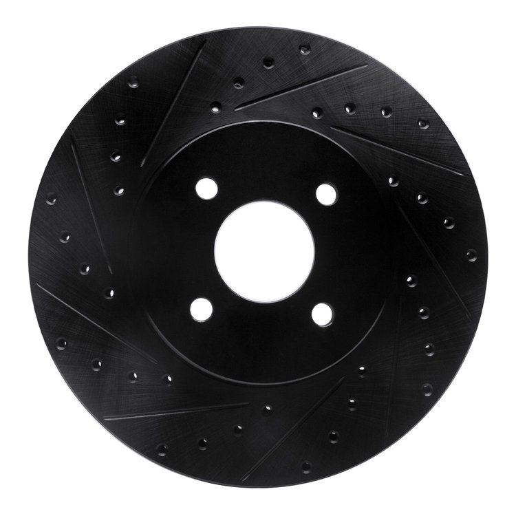 633-54050L Drilled/Slotted Brake Rotor [Black], 2002-2004 Ford/Lincoln/Mercury/Mazda, Position: Front Left