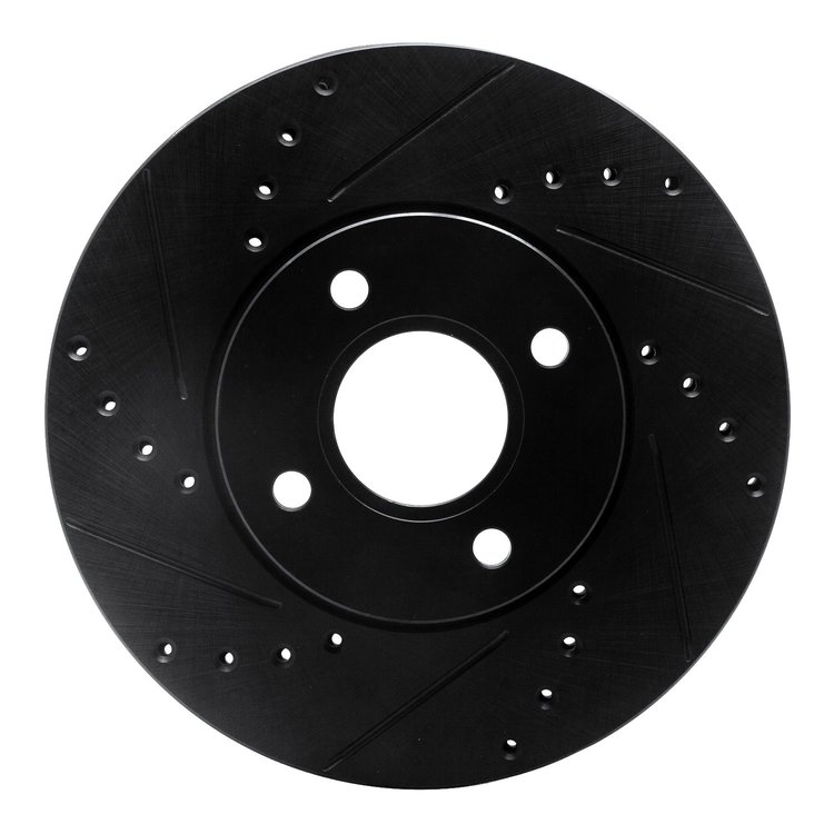 633-54053L Drilled/Slotted Brake Rotor [Black], 2005-2012 Ford/Lincoln/Mercury/Mazda, Position: Front Left