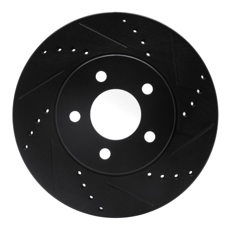 633-54056R Drilled/Slotted Brake Rotor [Black], 2005-2010 Ford/Lincoln/Mercury/Mazda, Position: Front Right