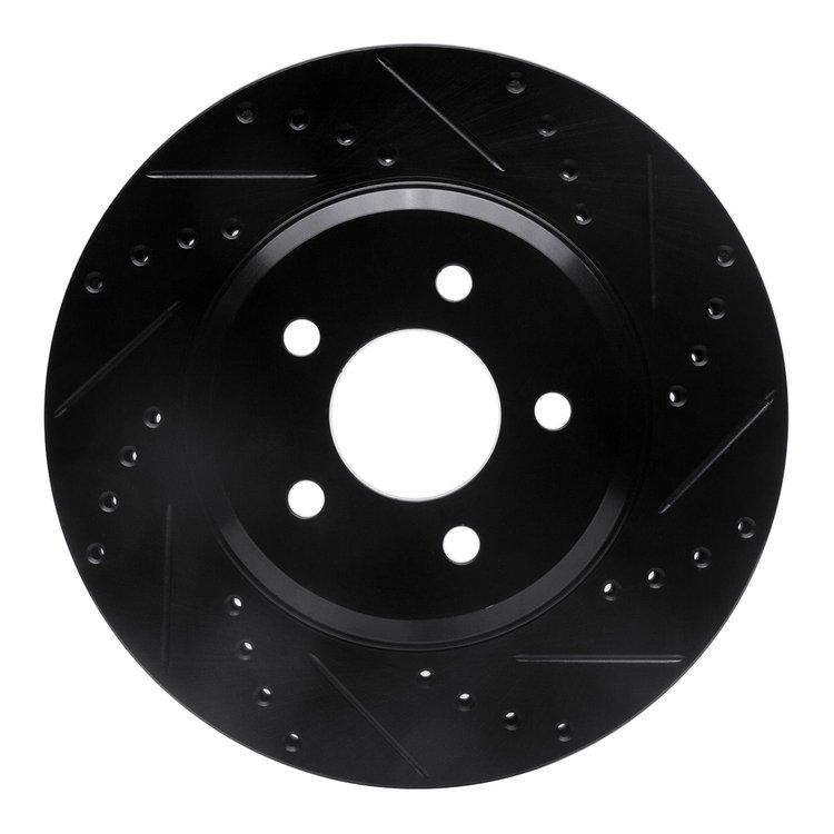 633-54057R Drilled/Slotted Brake Rotor [Black], 2005-2014 Ford/Lincoln/Mercury/Mazda, Position: Front Right