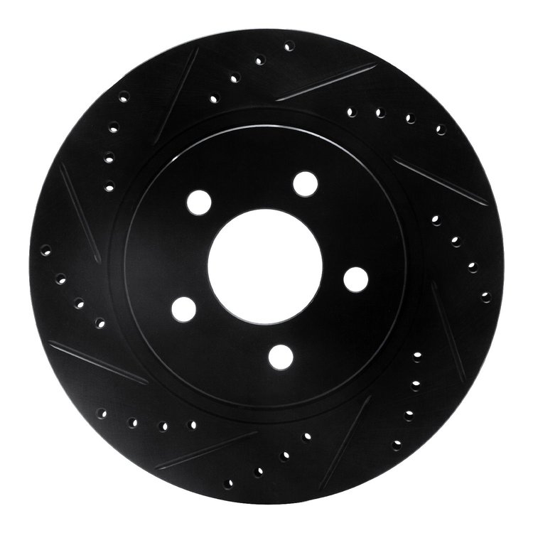 633-54058L Drilled/Slotted Brake Rotor [Black], 2005-2014 Ford/Lincoln/Mercury/Mazda, Position: Rear Left