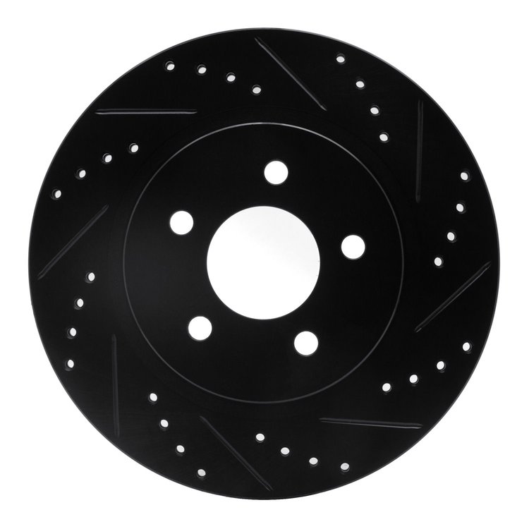 633-54058R Drilled/Slotted Brake Rotor [Black], 2005-2014 Ford/Lincoln/Mercury/Mazda, Position: Rear Right