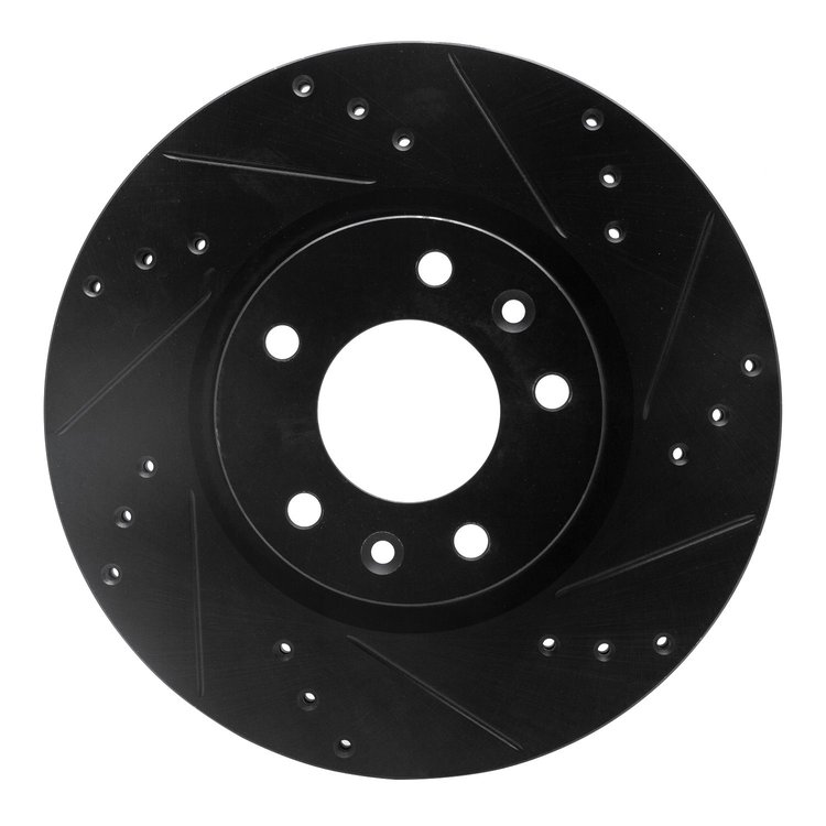 633-54059R Drilled/Slotted Brake Rotor [Black], 2006-2013 Ford/Lincoln/Mercury/Mazda, Position: Front Right