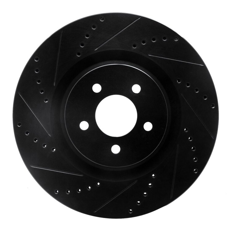 633-54060L Drilled/Slotted Brake Rotor [Black], 2007-2014 Ford/Lincoln/Mercury/Mazda, Position: Front Left