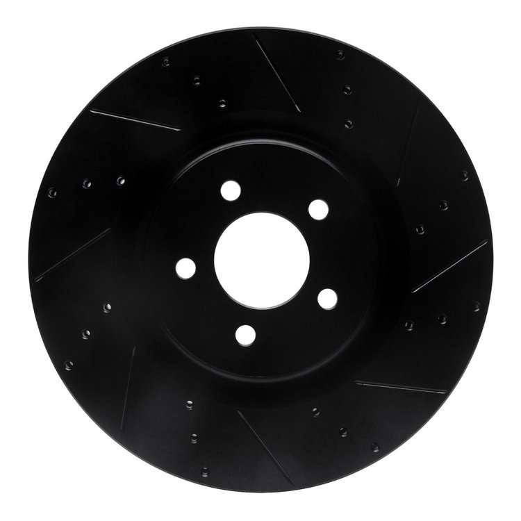 633-54060R Drilled/Slotted Brake Rotor [Black], 2007-2014 Ford/Lincoln/Mercury/Mazda, Position: Front Right