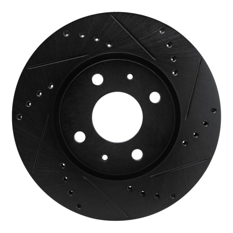 633-54061R Drilled/Slotted Brake Rotor [Black], 2008-2011 Ford/Lincoln/Mercury/Mazda, Position: Front Right