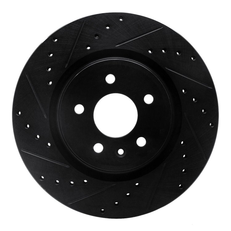633-54062L Drilled/Slotted Brake Rotor [Black], 2009-2010 Ford/Lincoln/Mercury/Mazda, Position: Front Left