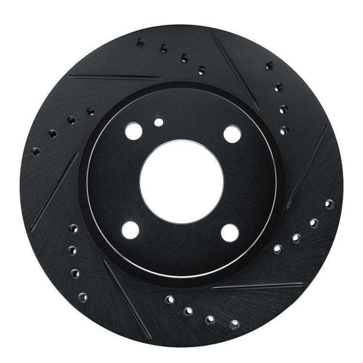 633-54063R Drilled/Slotted Brake Rotor [Black], 2011-2019 Ford/Lincoln/Mercury/Mazda, Position: Front Right