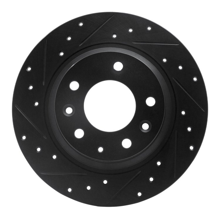 633-54064L Drilled/Slotted Brake Rotor [Black], 1998-2015 Ford/Lincoln/Mercury/Mazda, Position: Rear Left