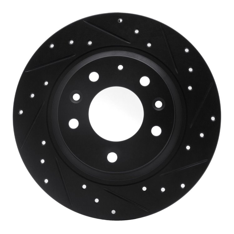 633-54064R Drilled/Slotted Brake Rotor [Black], 1998-2015 Ford/Lincoln/Mercury/Mazda, Position: Rear Right
