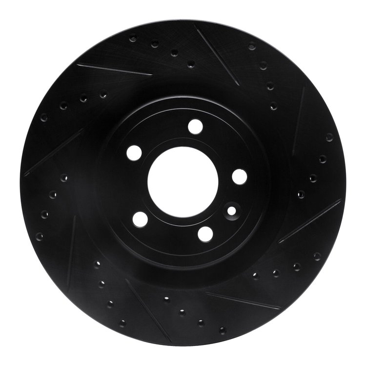 633-54065R Drilled/Slotted Brake Rotor [Black], 2011-2014 Ford/Lincoln/Mercury/Mazda, Position: Front Right