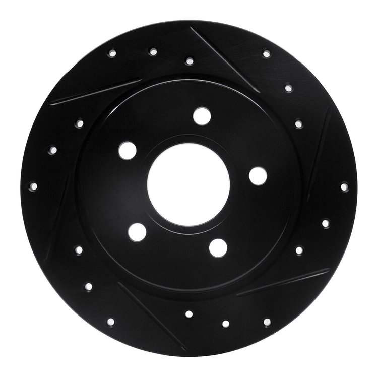 633-54066R Drilled/Slotted Brake Rotor [Black], 2012-2018 Ford/Lincoln/Mercury/Mazda, Position: Rear Right