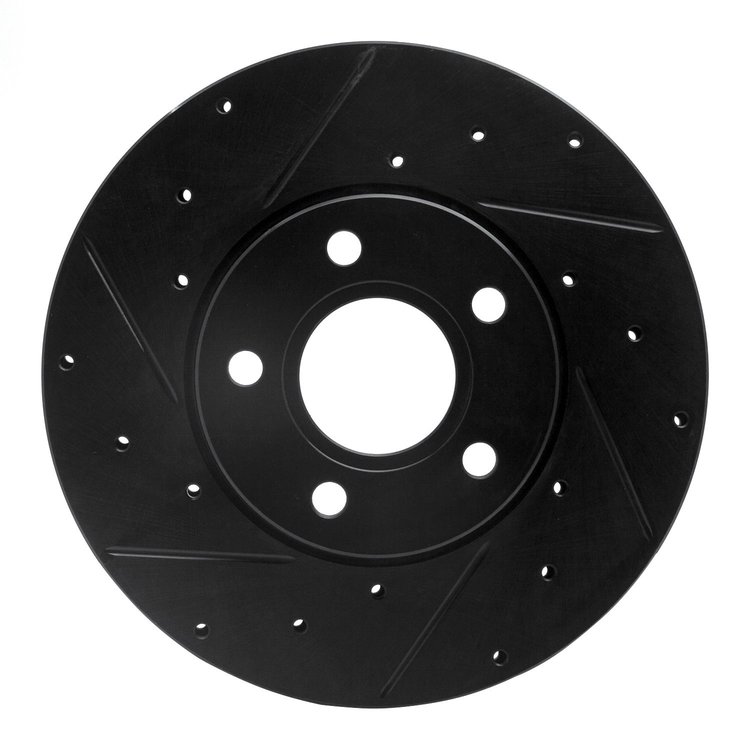 633-54067L Drilled/Slotted Brake Rotor [Black], 2012-2018 Multiple Makes/Models, Position: Front Left