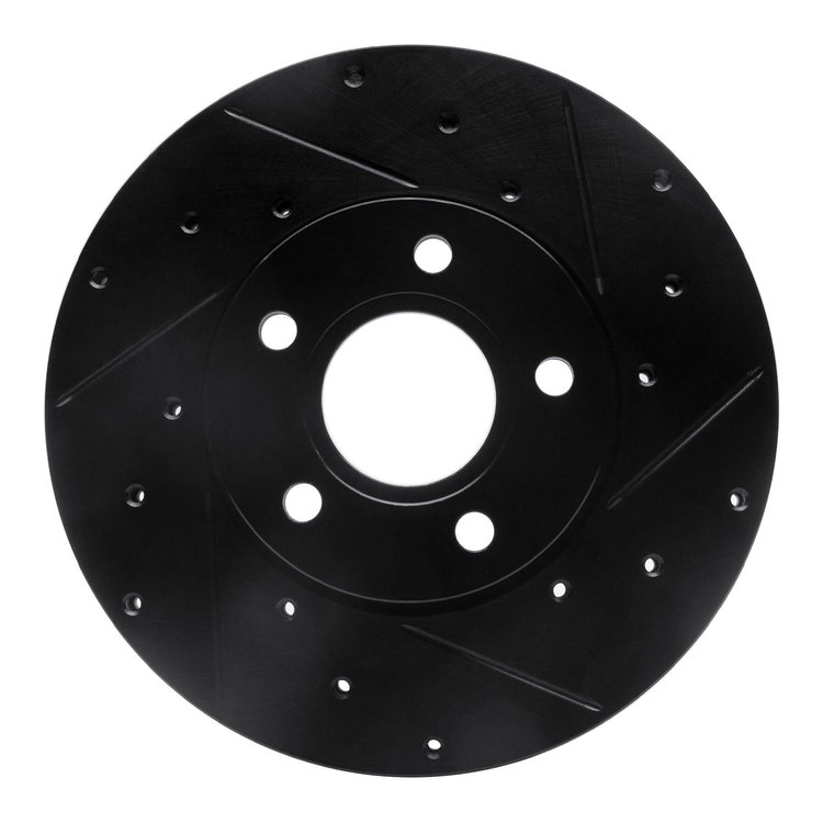 633-54067R Drilled/Slotted Brake Rotor [Black], 2012-2018 Multiple Makes/Models, Position: Front Right