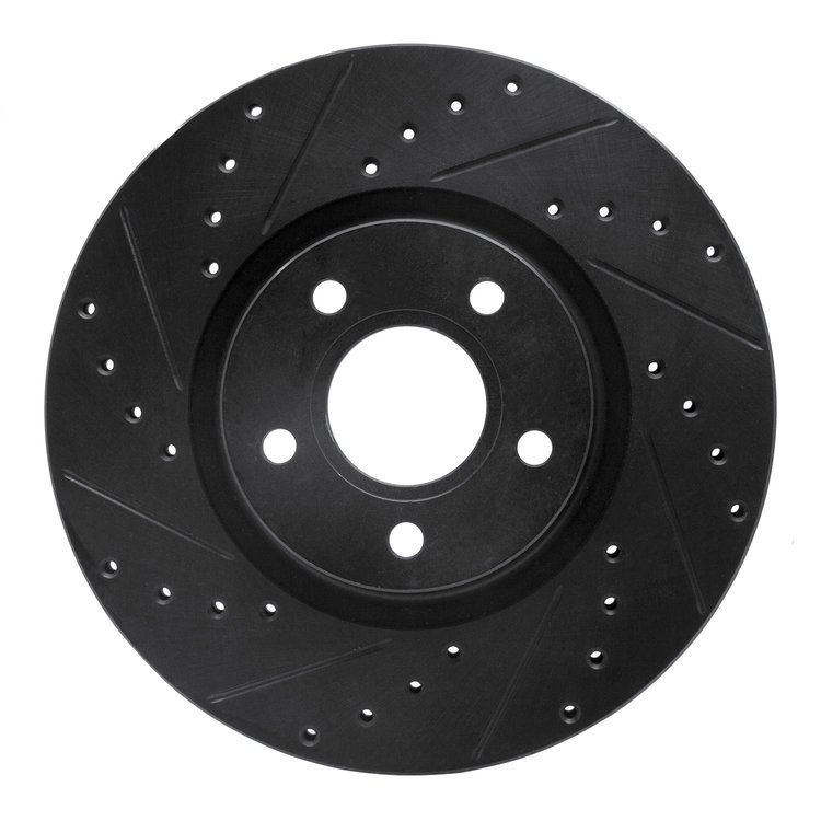 633-54069L Drilled/Slotted Brake Rotor [Black], 2004-2019 Multiple Makes/Models, Position: Front Left
